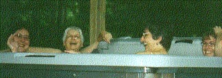 women in hot tub